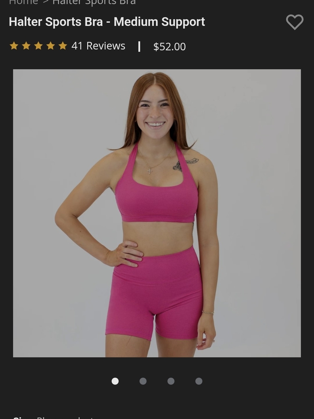 Fleo Halter Sports Bra- Medium Support Hot Pink